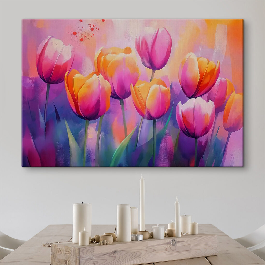 Tulipes au soleil rose — intérieur 1