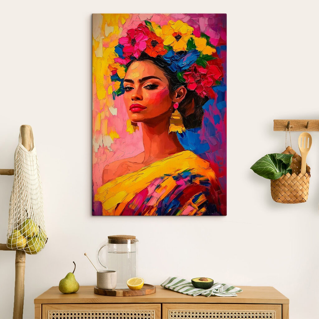 Couronne de fleurs colorée — intérieur 1