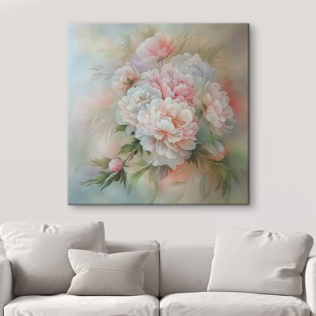 Pivoines aux tons pastel — intérieur 1