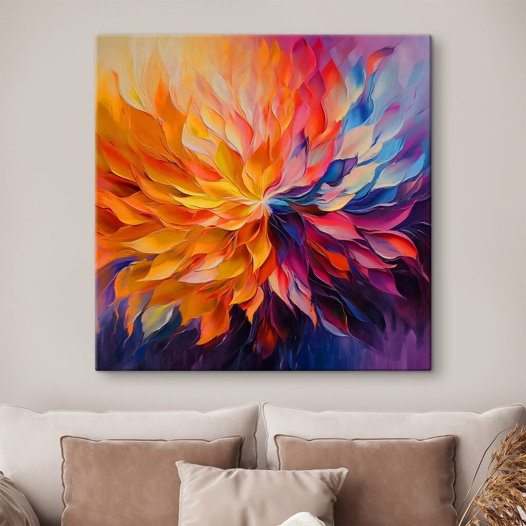 Fleur aux flammes colorées — intérieur 1