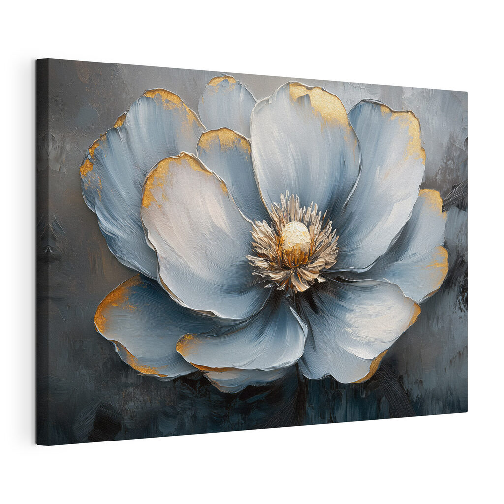Fleur bleue bordée d’or — vue du produit