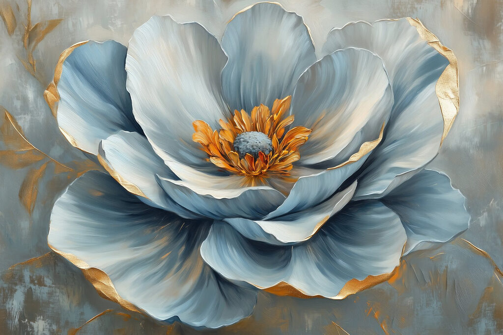 Corolle gris-bleu en éclosion — motif complet