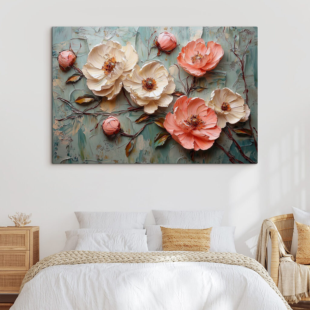 Roses sur vert patiné — intérieur 2