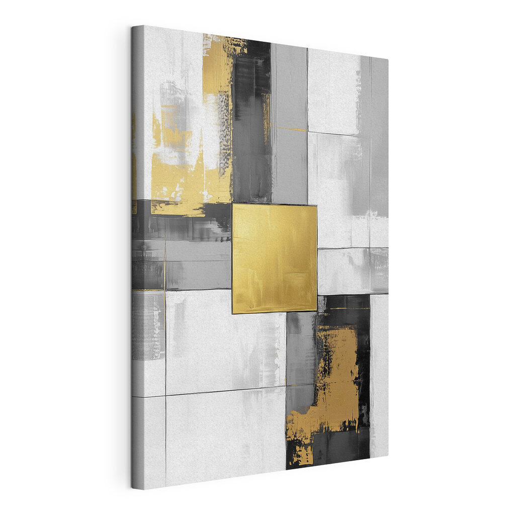 Carré d’or, toile tendue et bord enveloppé