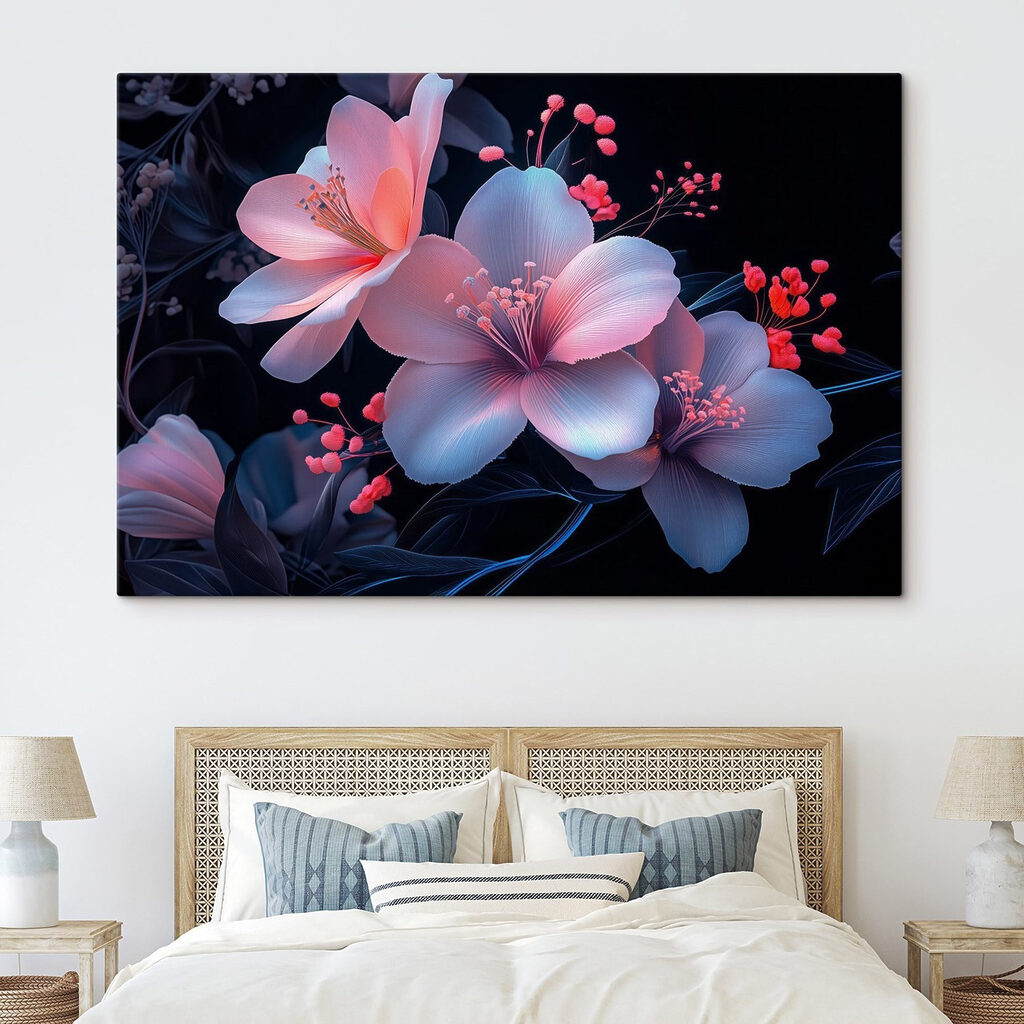 Rameaux fleuris bleu nuit — intérieur 2