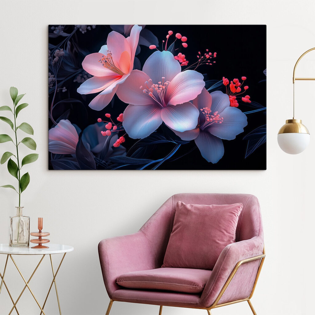 Rameaux fleuris bleu nuit — intérieur 1