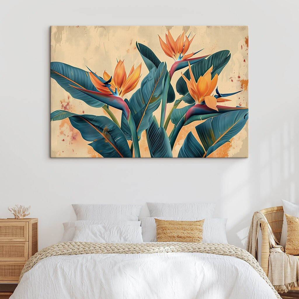 Strelitzias aux feuilles bleu-vert — intérieur 1