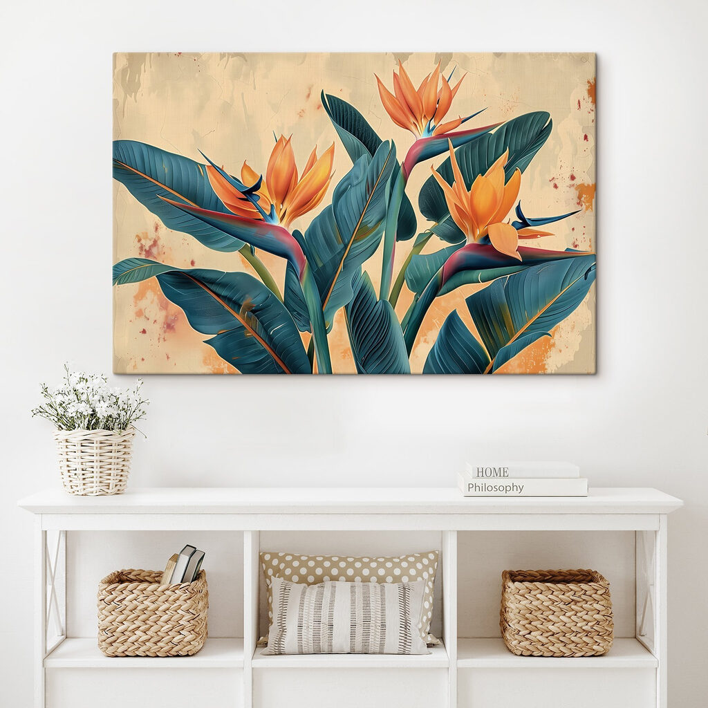 Strelitzias aux feuilles bleu-vert — intérieur 3