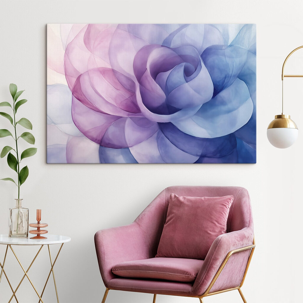 Rose en violet translucide — intérieur 1