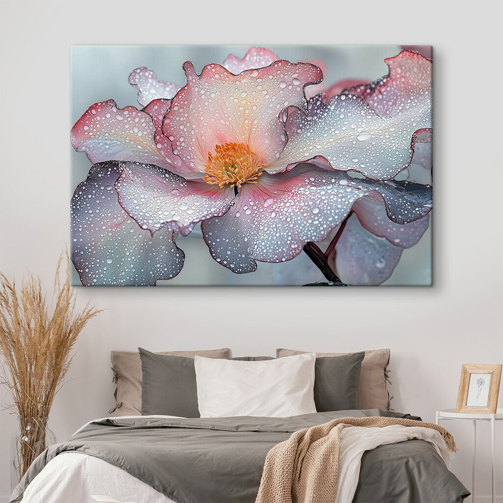 Fleur rose emperlée — intérieur 2