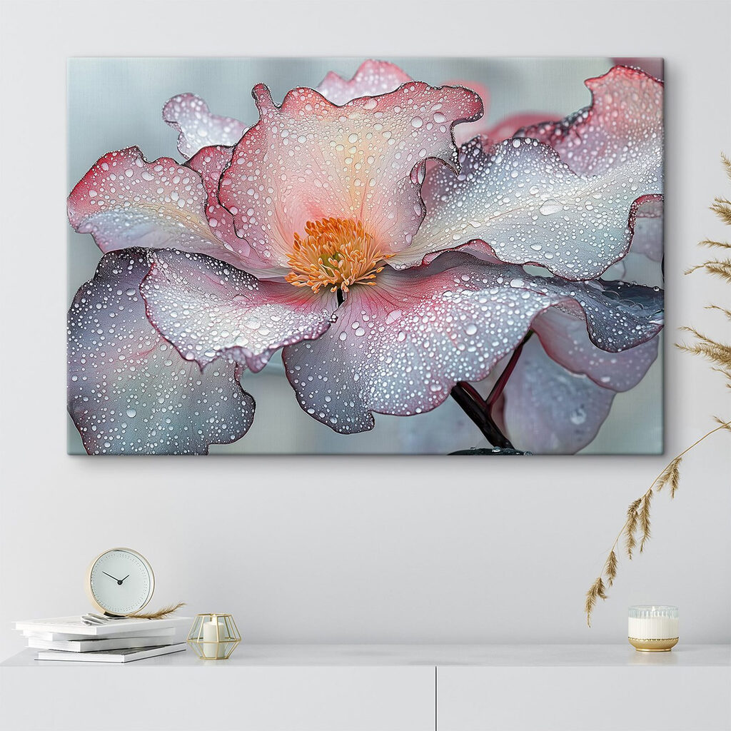 Fleur rose emperlée — intérieur 3