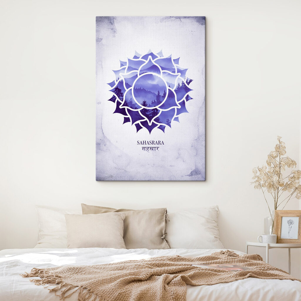 Chakra coronal, aquarelle violette — intérieur 2