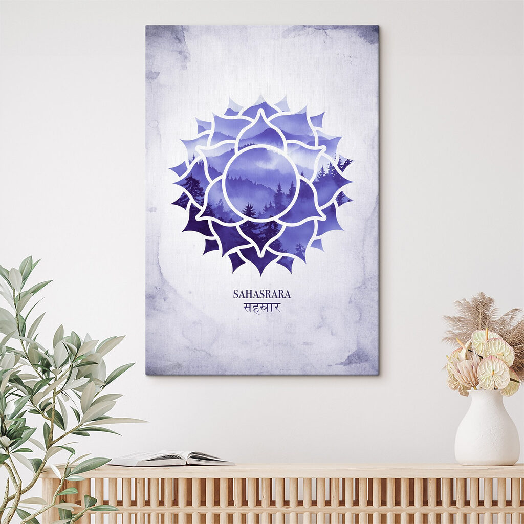 Chakra coronal, aquarelle violette — intérieur 1