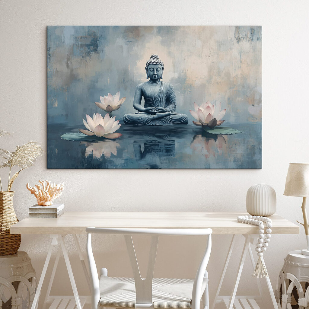 Bouddha entre trois lotus — intérieur 1