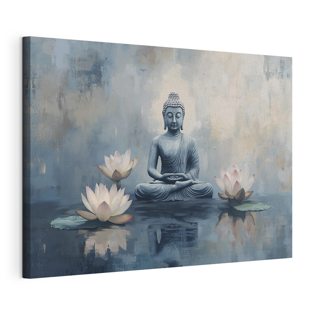Bouddha entre trois lotus — vue du produit