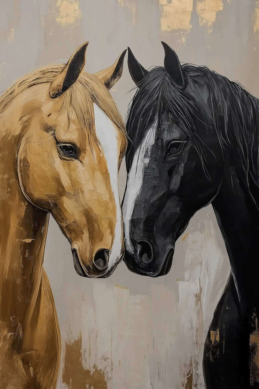 Chevaux tête contre tête — motif complet