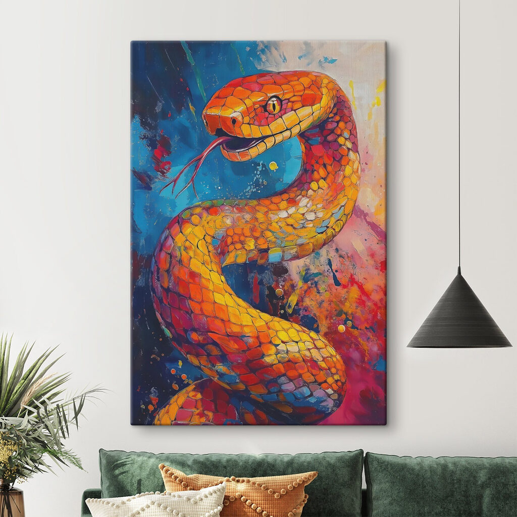 Serpent en éclats orange — intérieur 1