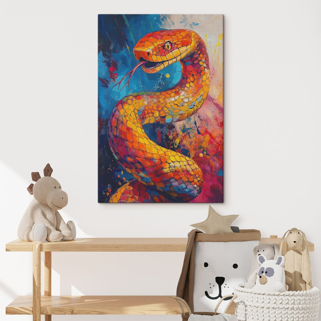 Serpent en éclats orange — intérieur 2