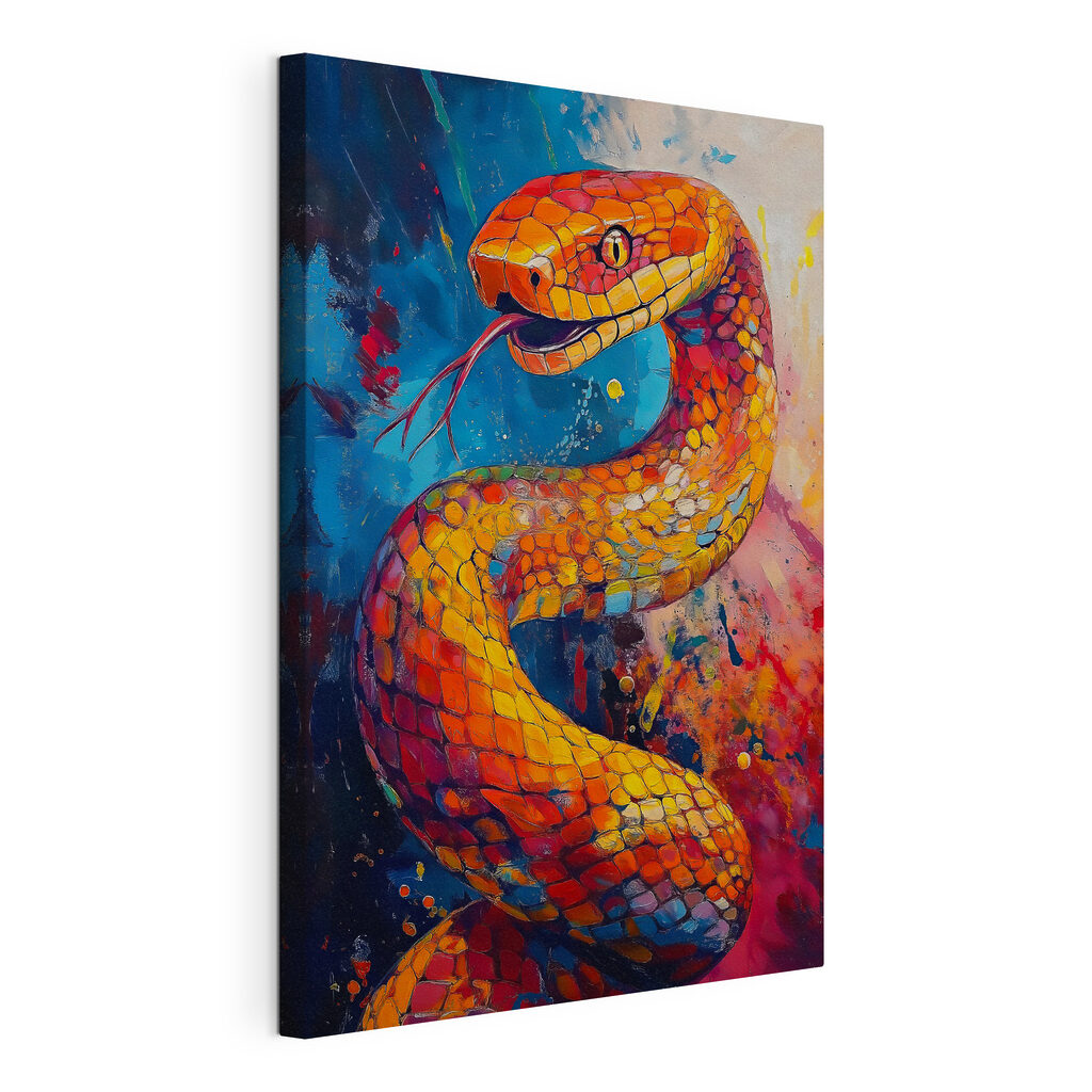 Serpent en éclats orange — vue du produit