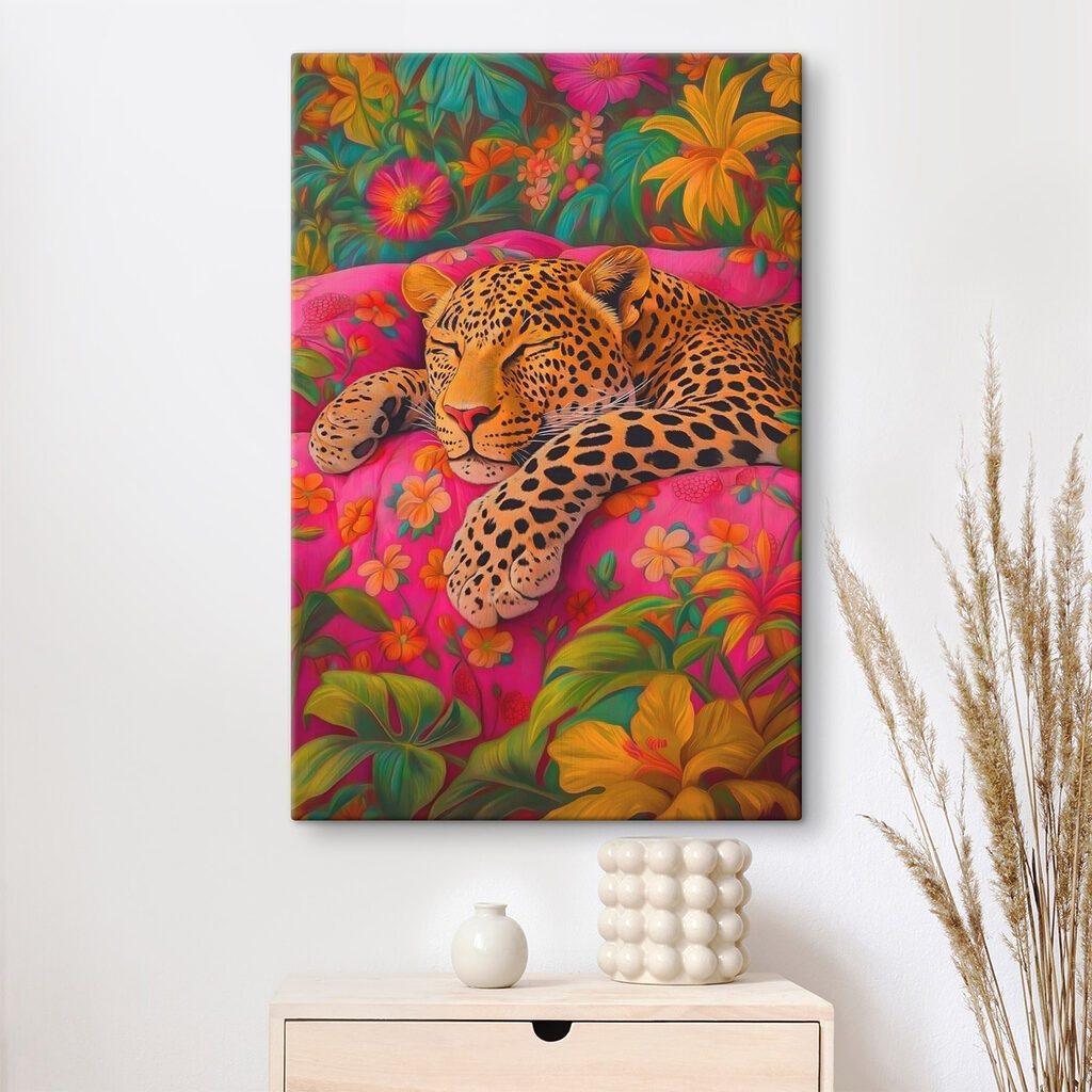 Léopard dans les fleurs — intérieur 2