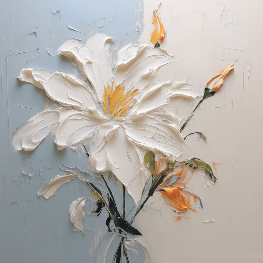 Floraison aux tons froids — motif complet