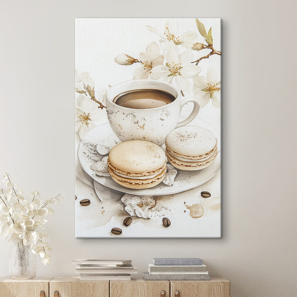 Fleurs blanches et café — intérieur 1