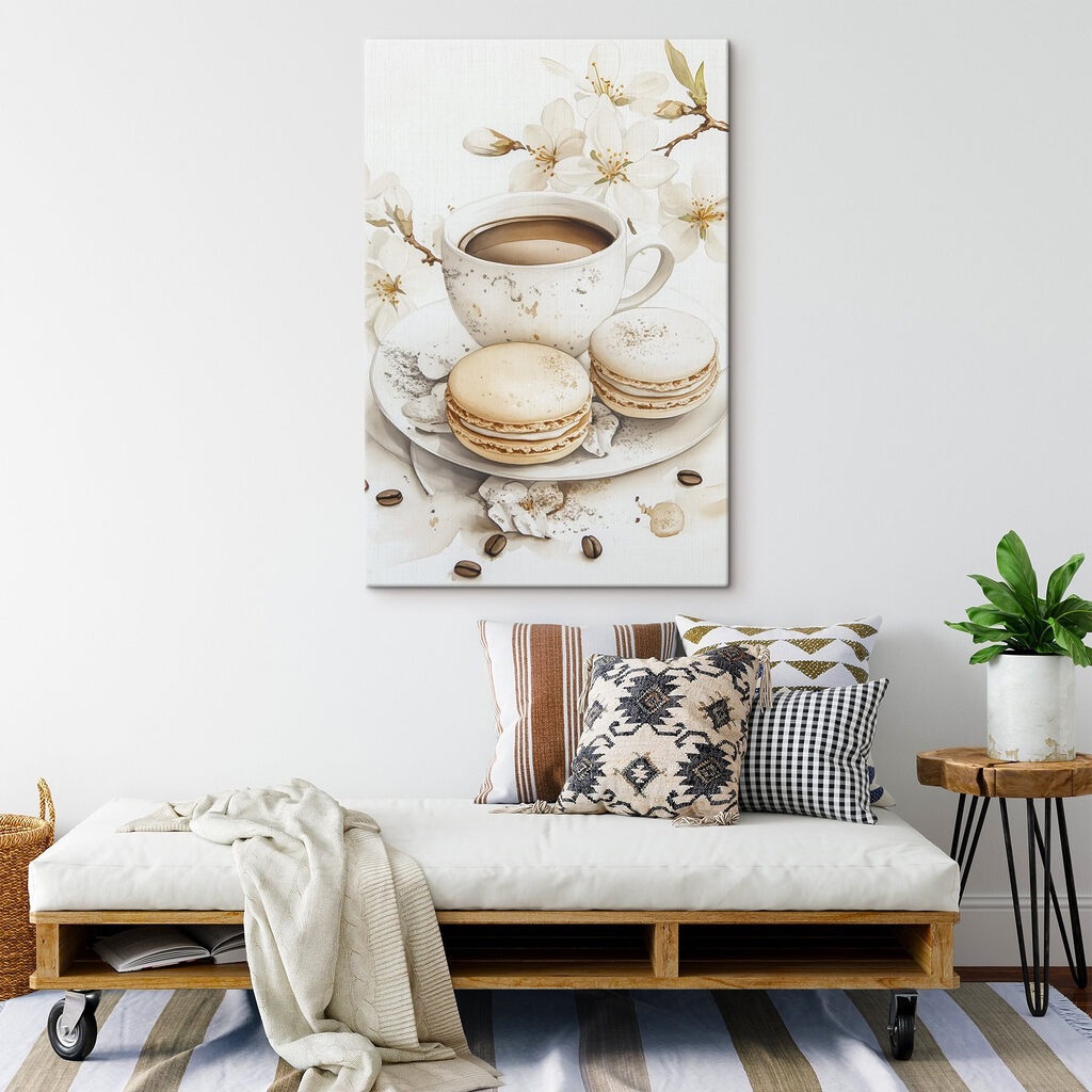 Fleurs blanches et café — intérieur 2