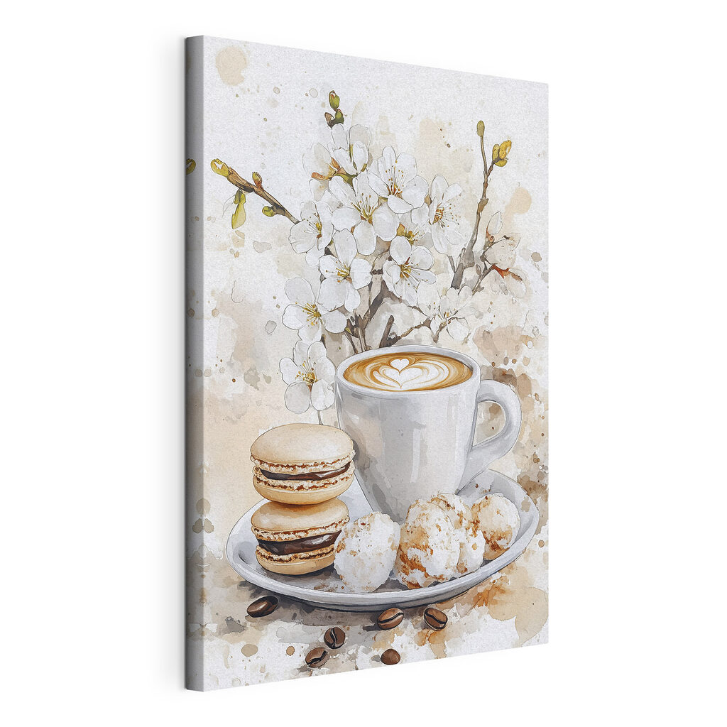 Cappuccino et fleurs blanches — vue du produit