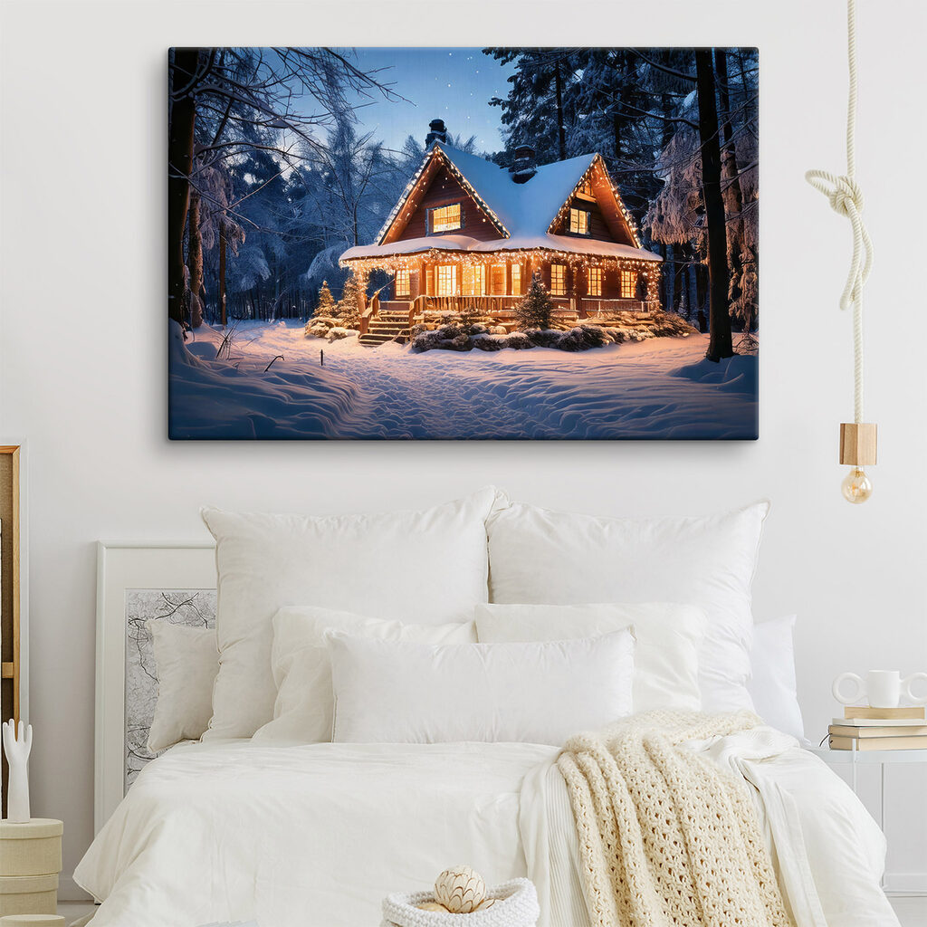 Maison de Noël enneigée — intérieur 1