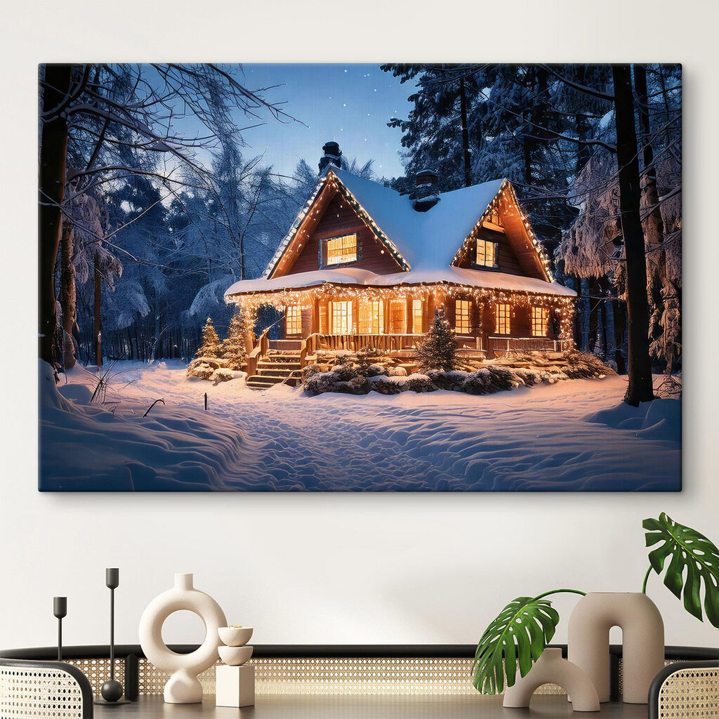 Maison de Noël enneigée — intérieur 2