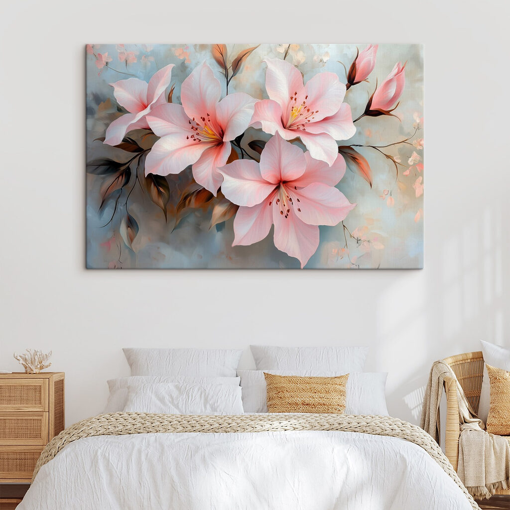 Fleurs roses, gris pâle — intérieur 2