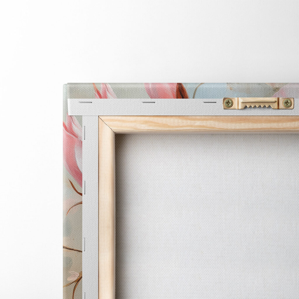 Fleurs roses, gris pâle — dos