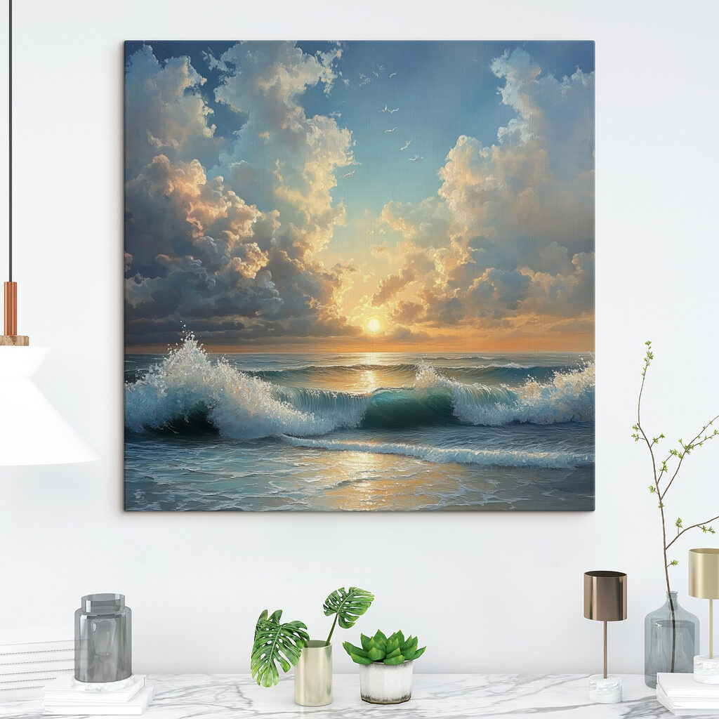 Soleil sur vaguelettes bleues — intérieur 2