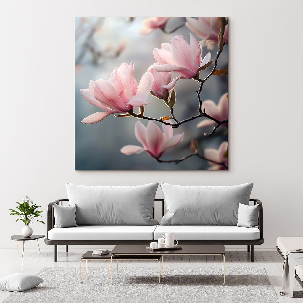 Magnolias en contre-jour rose — intérieur 2