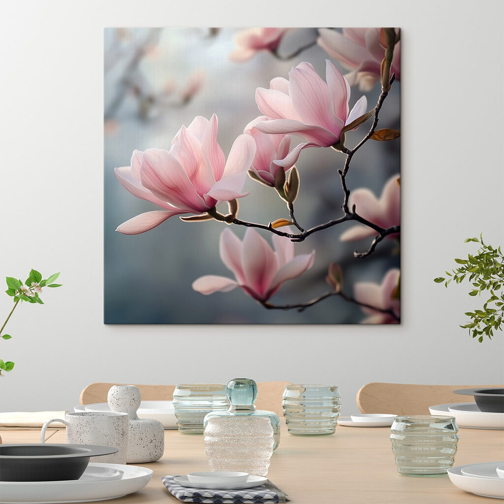 Magnolias en contre-jour rose — intérieur 3