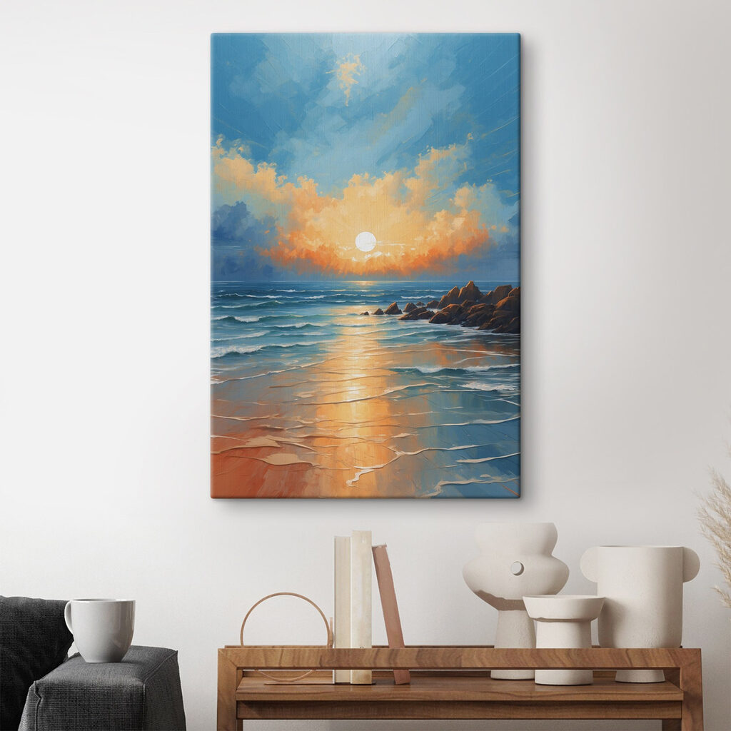 Soleil couchant, mer turquoise — intérieur 2