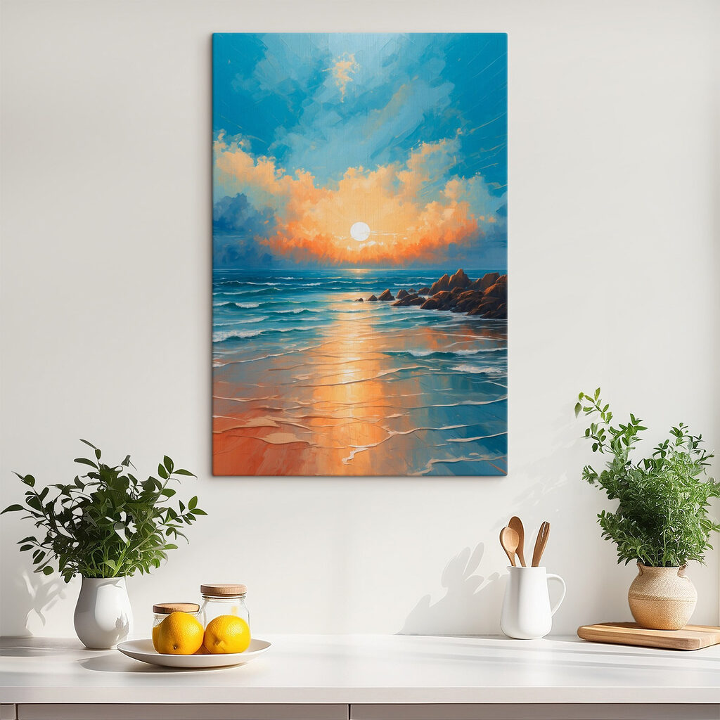 Soleil couchant, mer turquoise — intérieur 3