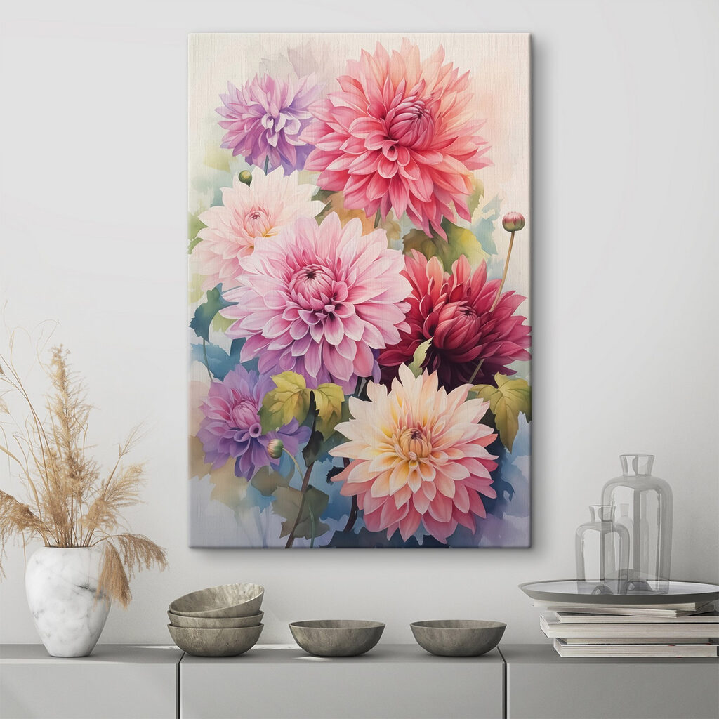 Dahlias joyeux à l’aquarelle — intérieur 1