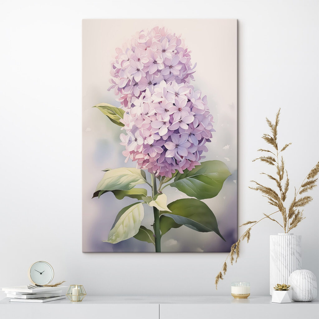 Deux hortensias lilas — intérieur 2