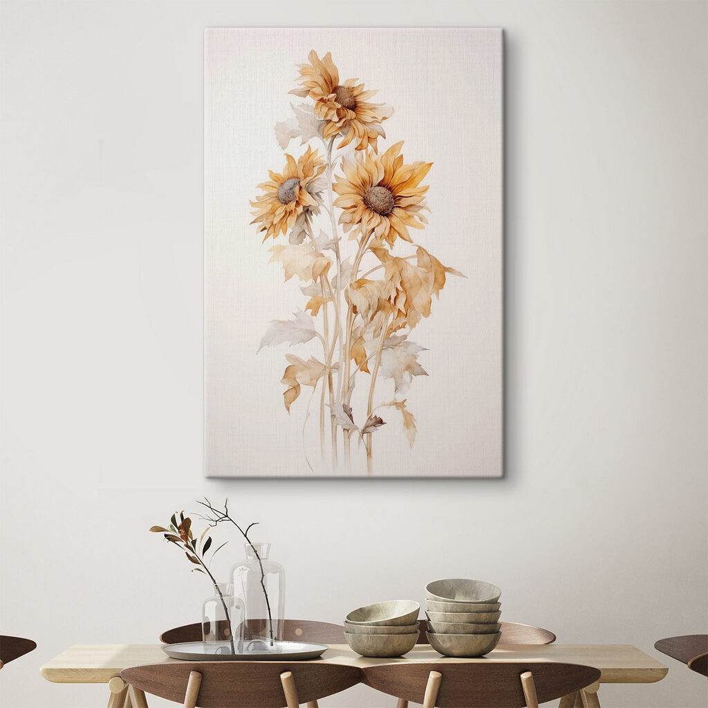 Tournesols en or pâle — intérieur 1