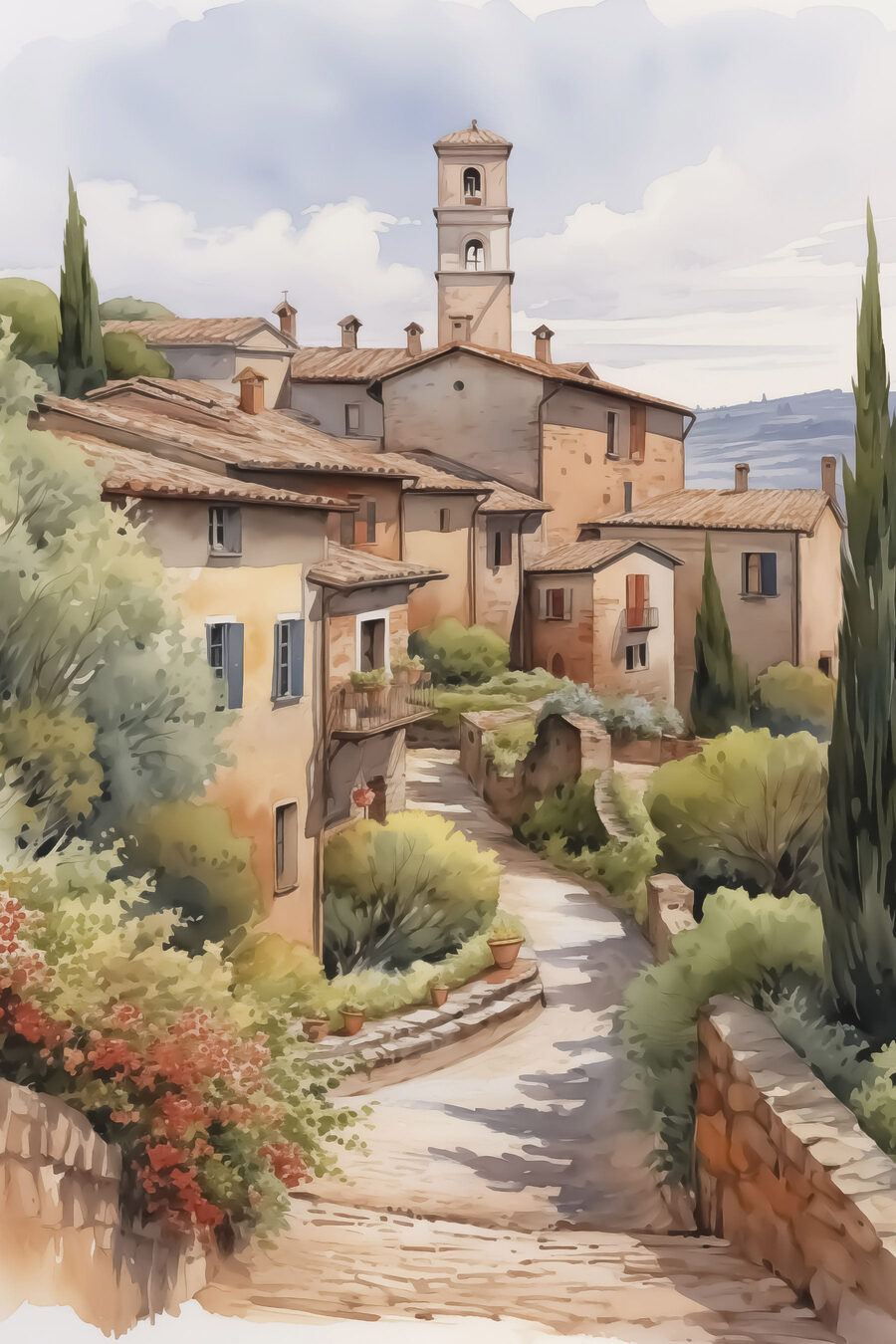 Chemin vers le clocher — motif complet