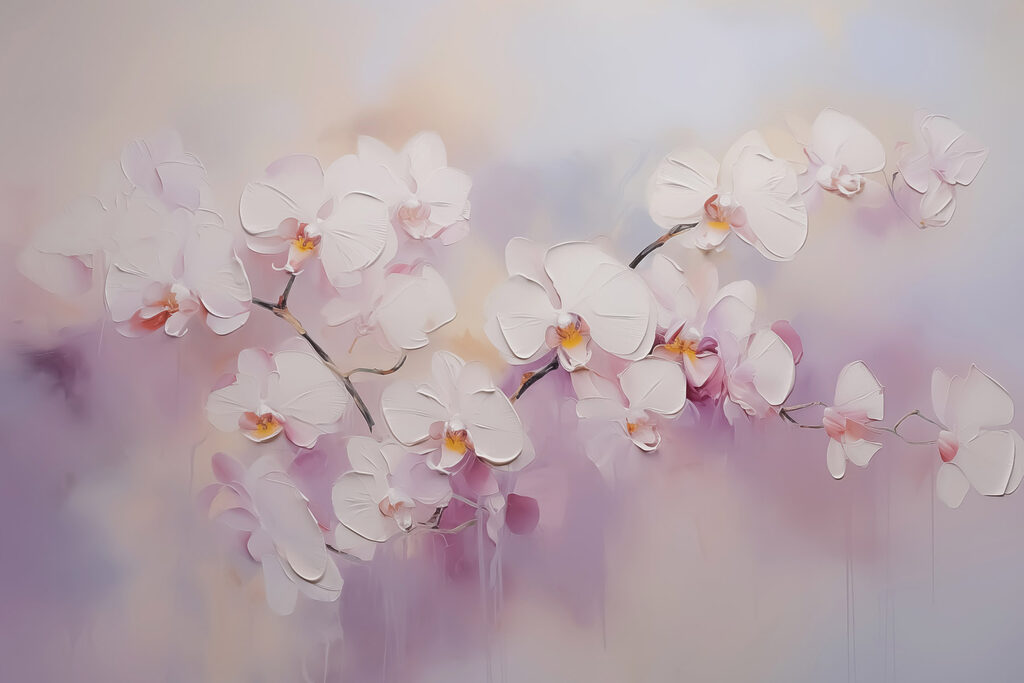 Orchidées aux tons lilas — motif complet