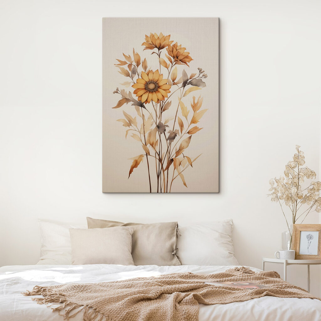 Tournesols et feuillage sec — intérieur 2