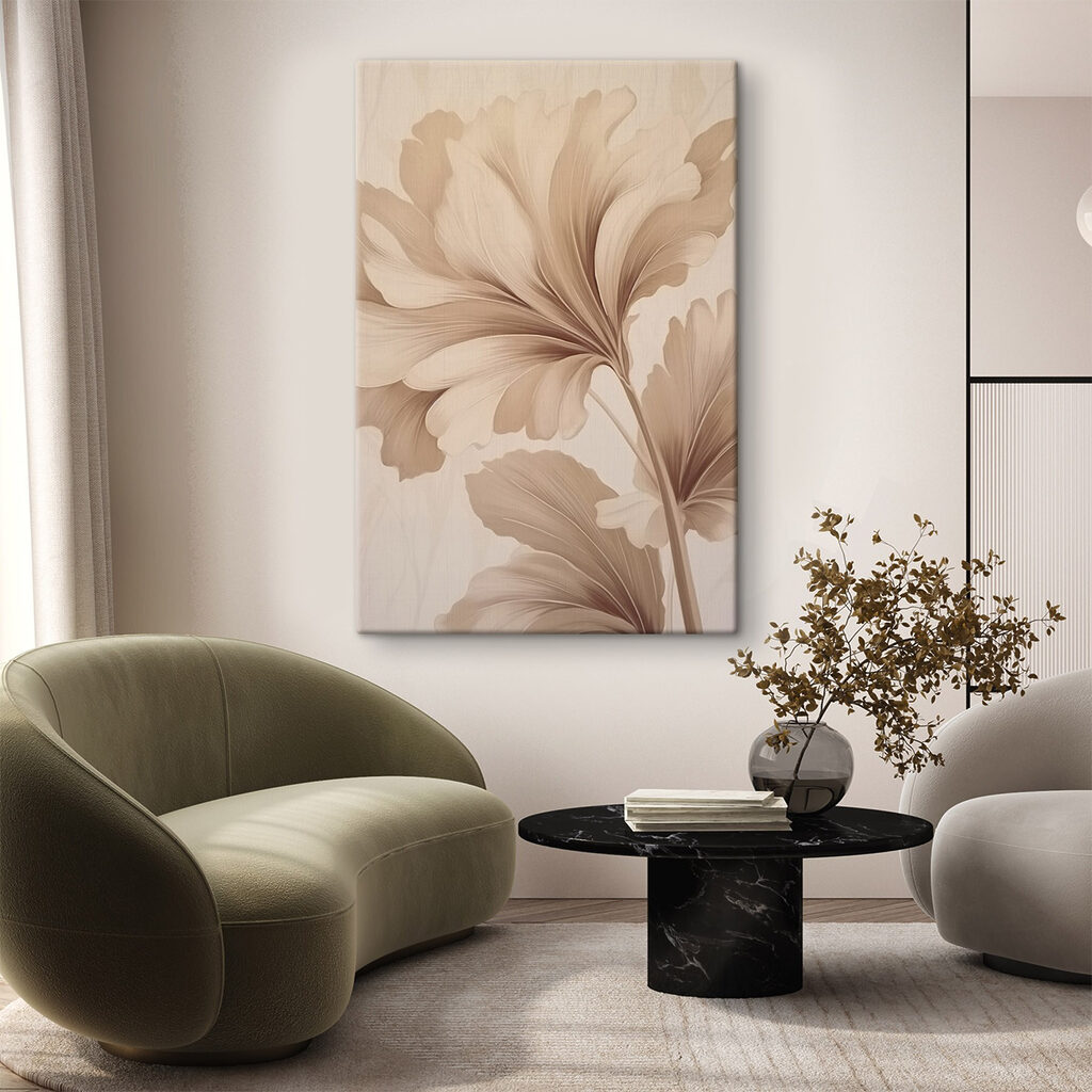 Fleur plissée couleur sable — intérieur 1