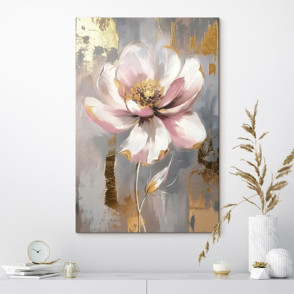 Fleur rose et or — intérieur 1