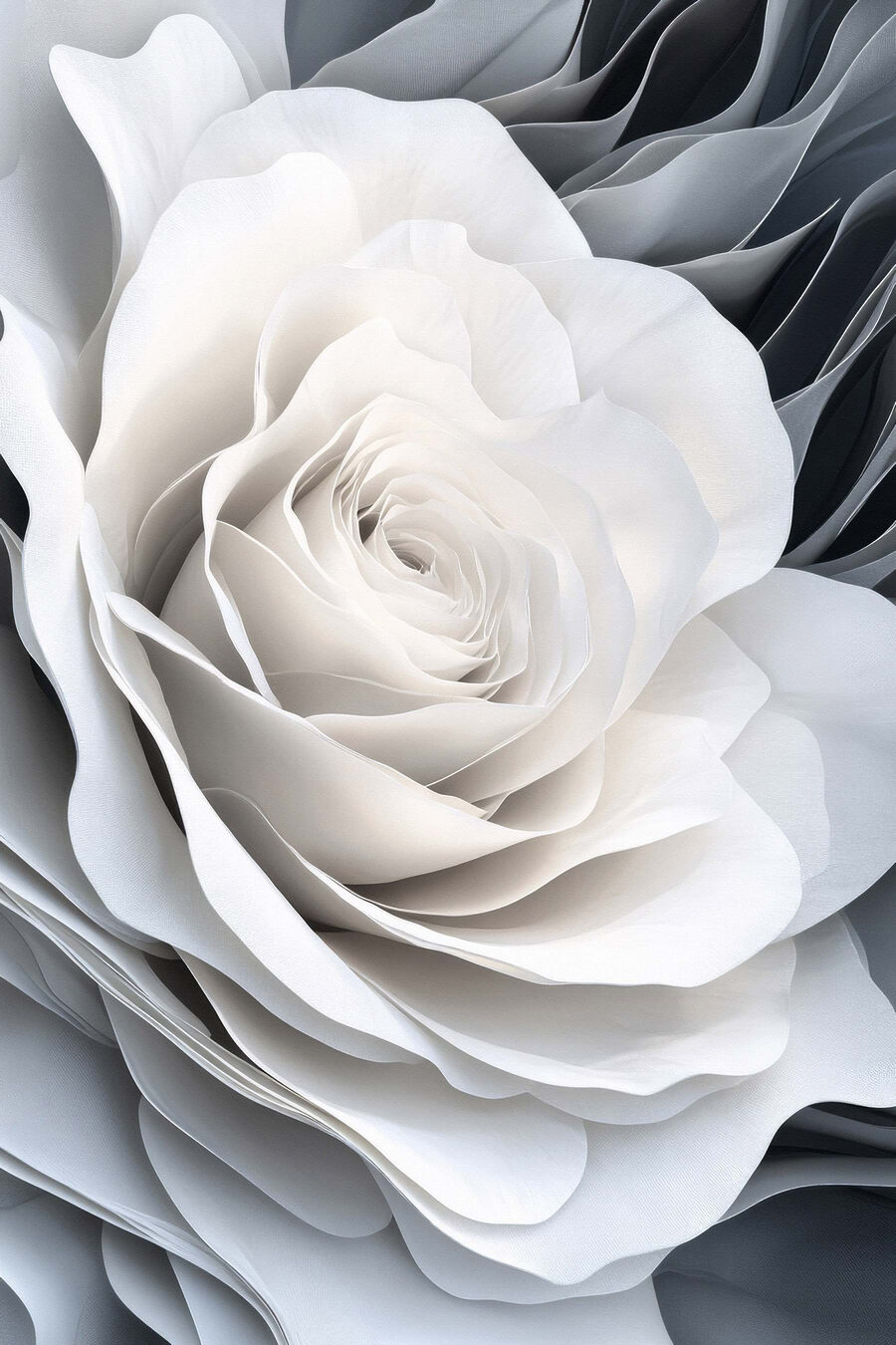 Rose aux bords ondulés — motif complet
