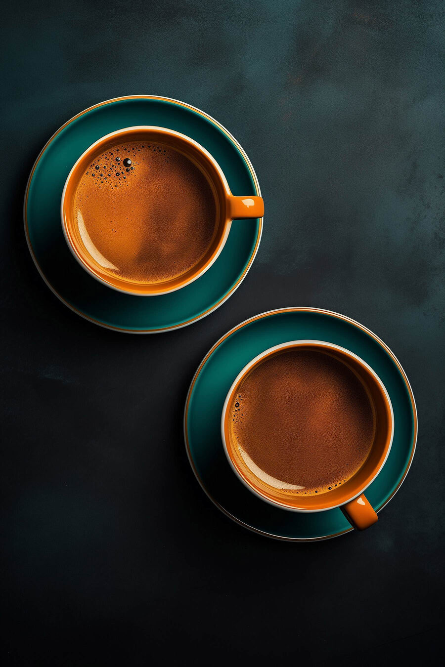 Deux tasses de café — motif complet