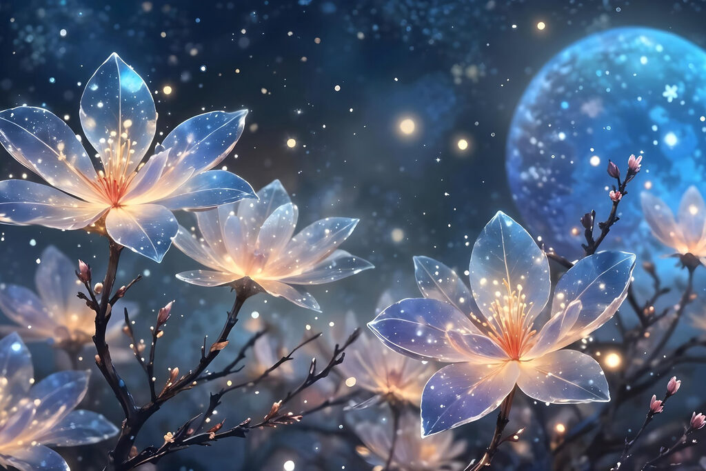 Fleurs sous les étoiles — motif complet
