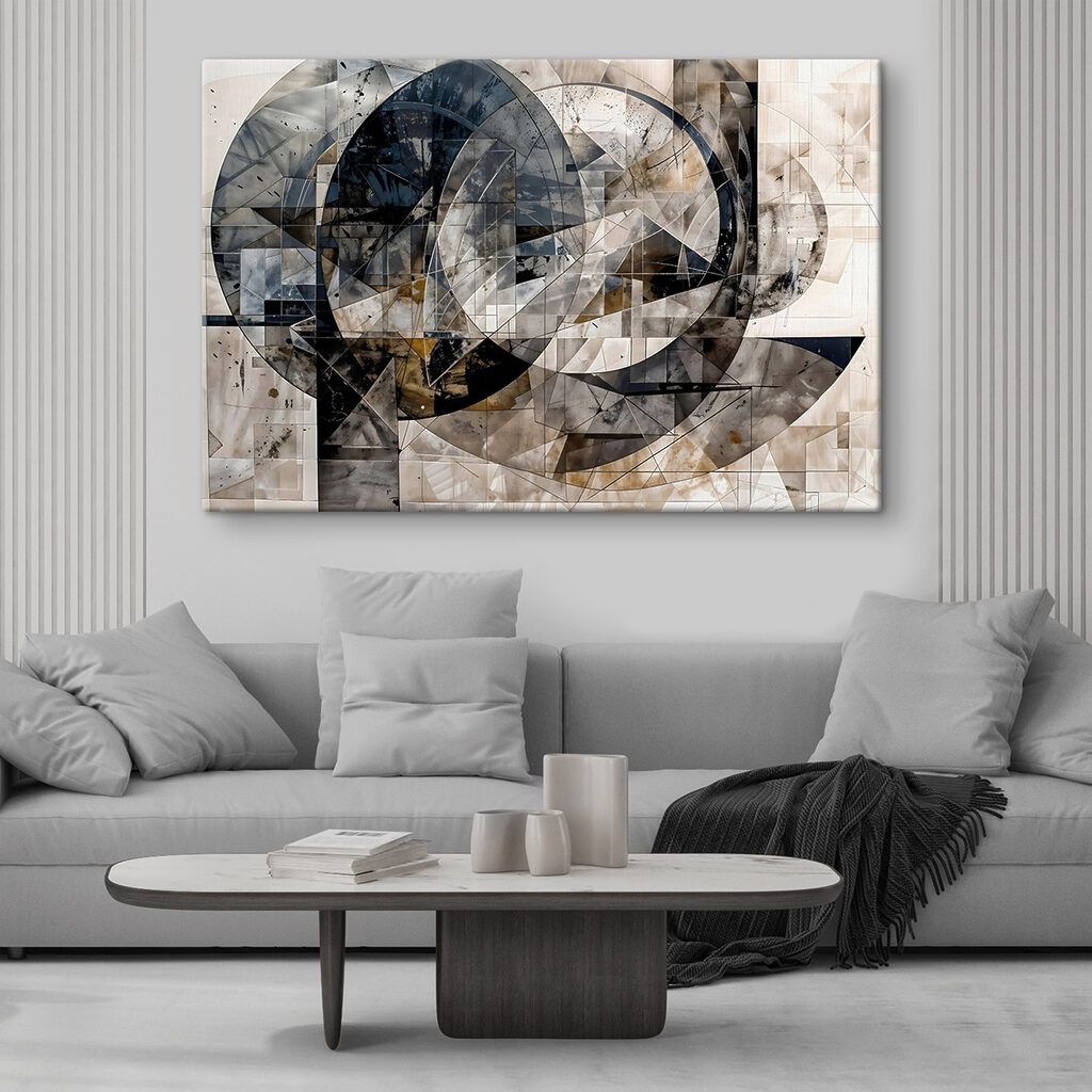 Cercles en fragments gris — intérieur 1
