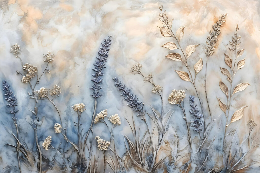 Fleurs au petit matin — motif complet